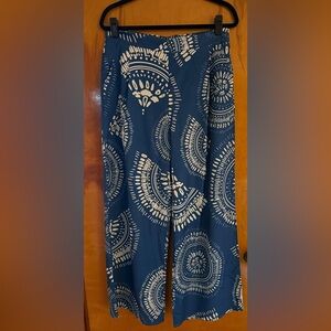 Cupshe Blue and White Wide Leg Pants